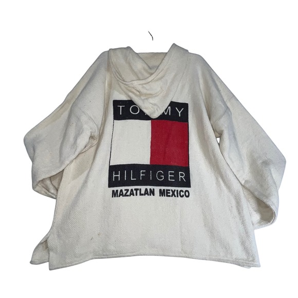 Vintage Tommy‎ Hilfiger Mazatlan Mexico Baja Hoodie Poncho Mens XL Pullover - Picture 1 of 6